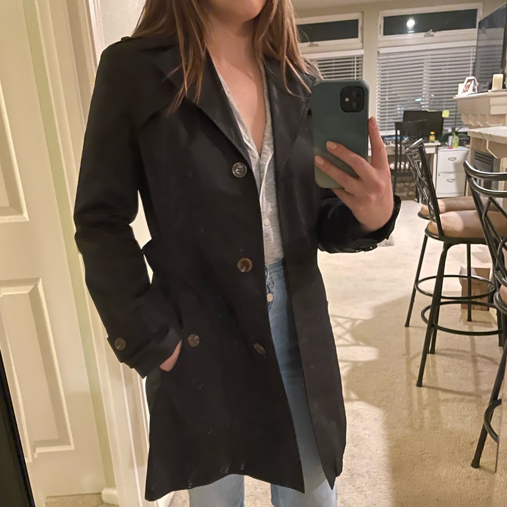 Cole Haan waterproof black trench coat